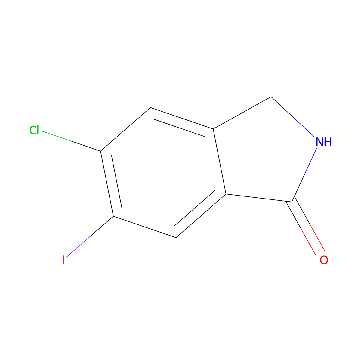5-Chloro-6-iodoisoindolin-1-one molecular structure, CAS 1262416-25-0
