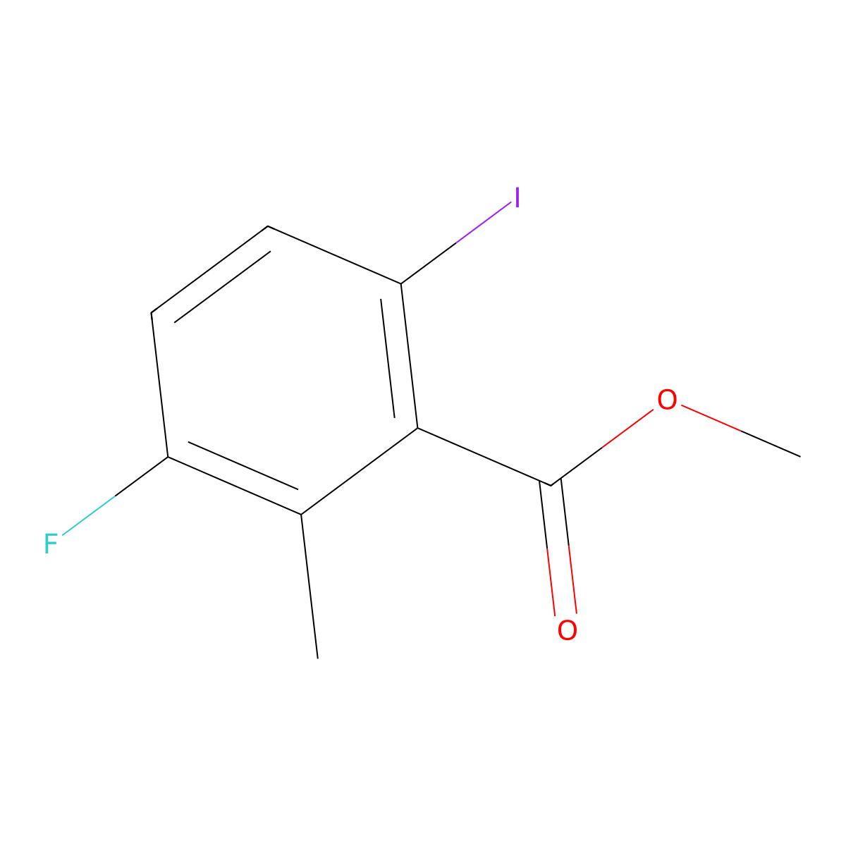 Methyl 3-fluoro-6-iodo-2-methylbenzoate molecular structure, CAS 1262417-94-6