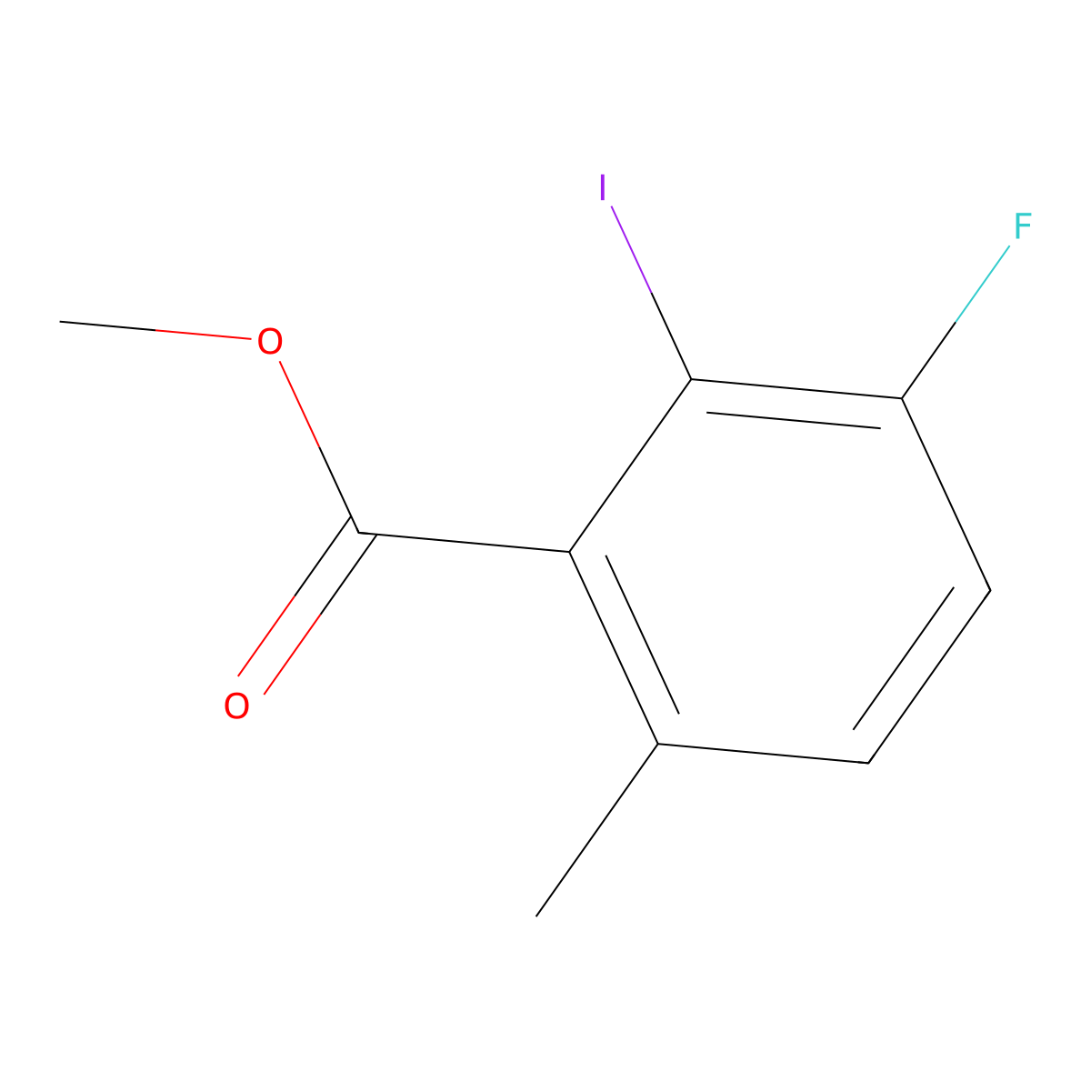 Benzoic acid, 3-fluoro-2-iodo-6-methyl-, methyl ester molecular structure, CAS 1262417-97-9