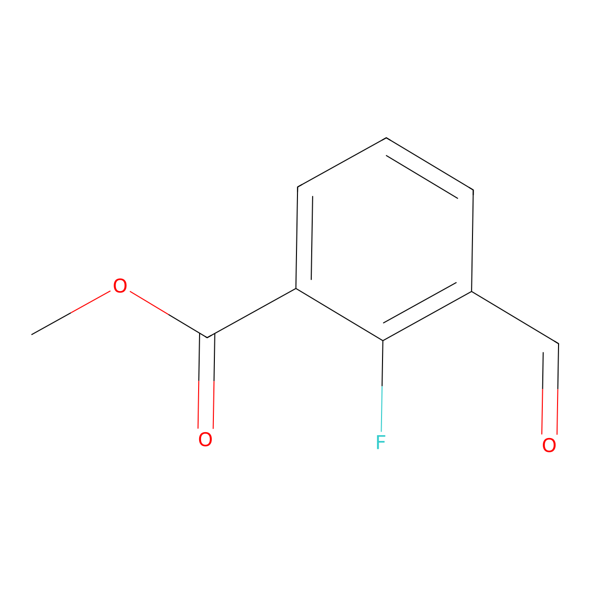 Methyl 2-fluoro-3-formylbenzoate molecular structure, CAS 1262419-96-4