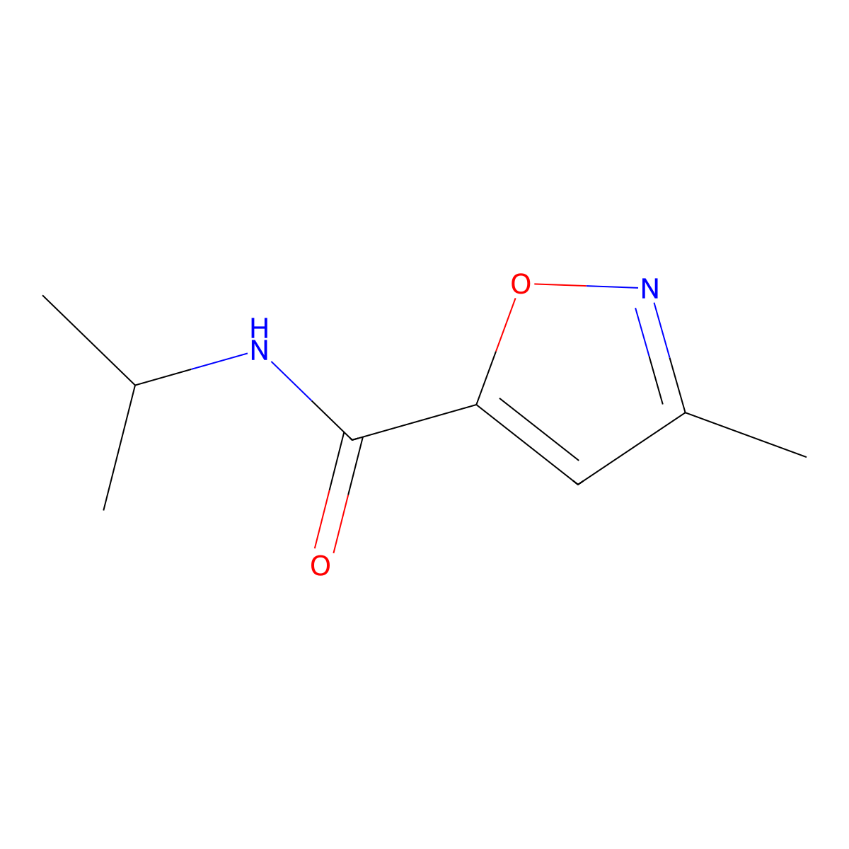 3-methyl-N-(propan-2-yl)-1,2-oxazole-5-carboxamide molecular structure, CAS 126243-11-6