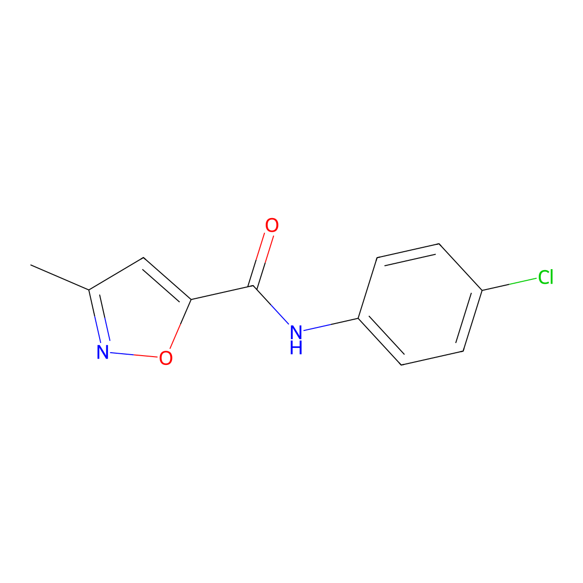 N-(4-chlorophenyl)-3-methyl-1,2-oxazole-5-carboxamide molecular structure, CAS 126243-16-1
