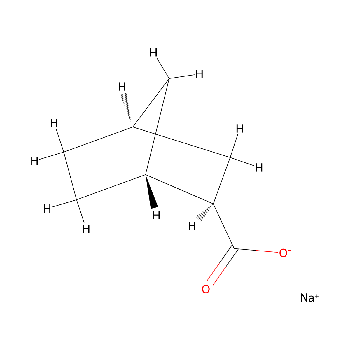 (1R,2R,4S)-Bicyclo[2.2.1]heptane-2-carboxylic acid, sodium salt molecular structure, CAS 1262435-15-3