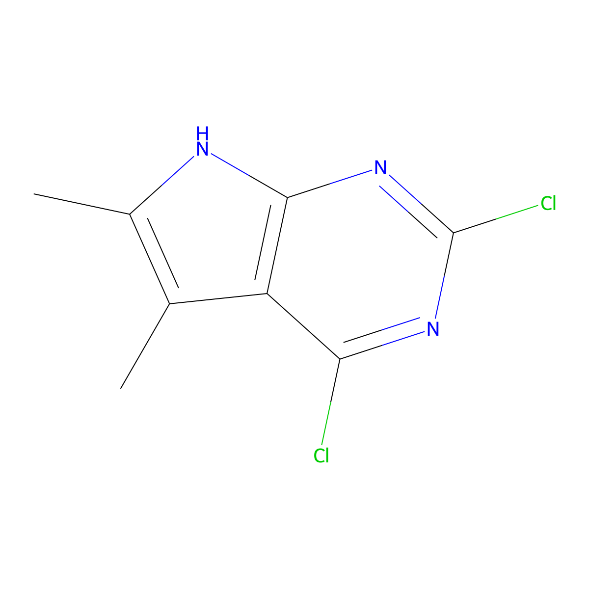 2,4-Dichloro-5,6-dimethyl-7H-pyrrolo[2,3-d]pyrimidine molecular structure, CAS 1262442-28-3