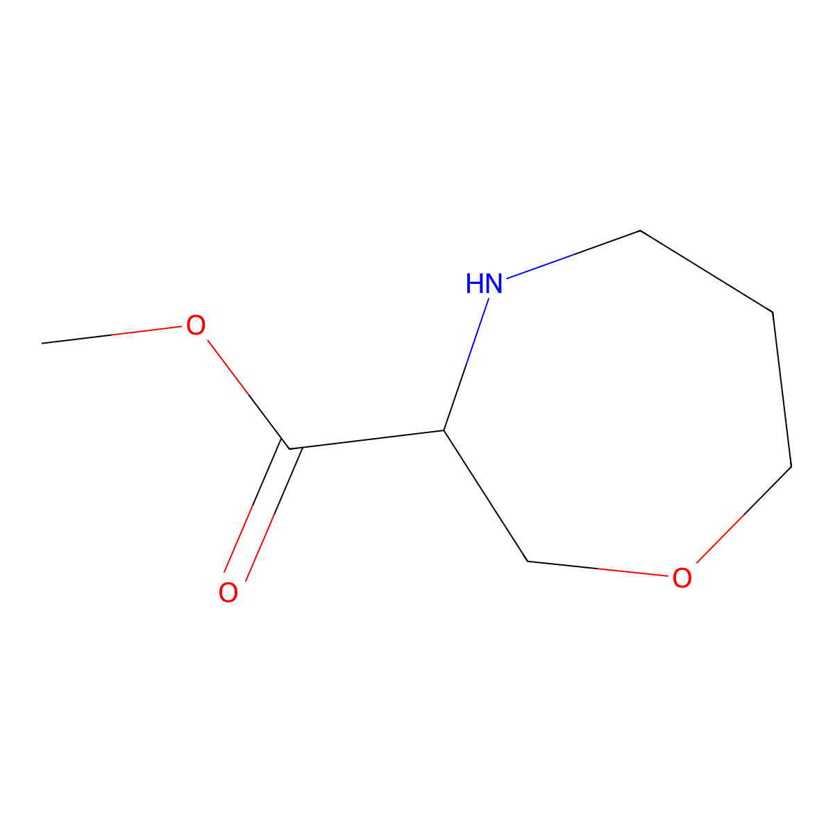 Methyl (R)-1,4-oxazepane-3-carboxylate molecular structure, CAS 1262484-64-9