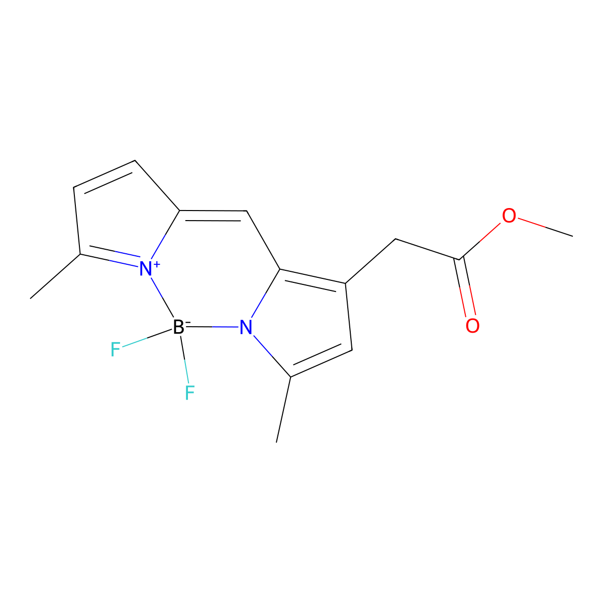 5,5-Difluoro-9-(2-methoxy-2-oxoethyl)-3,7-dimethyl-5H-dipyrrolo[1,2-c:2',1'-f][1,3,2]diazaborinin-4-ium-5-uide molecular structure, CAS 126250-45-1