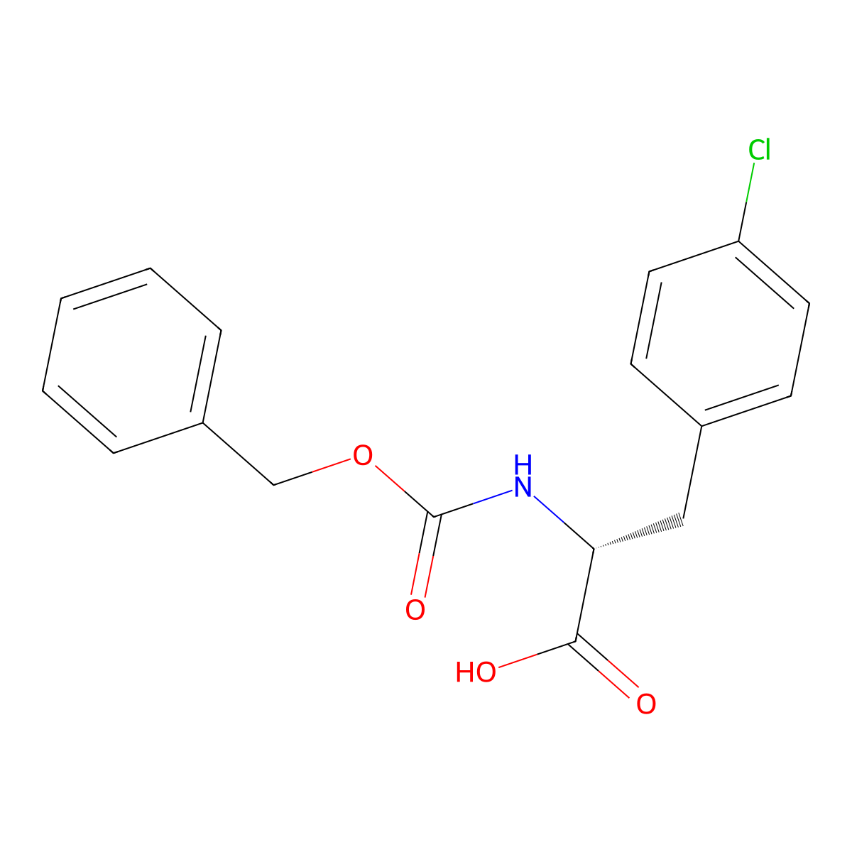 (R)-2-(((Benzyloxy)carbonyl)amino)-3-(4-chlorophenyl)propanoic acid molecular structure, CAS 126251-16-9