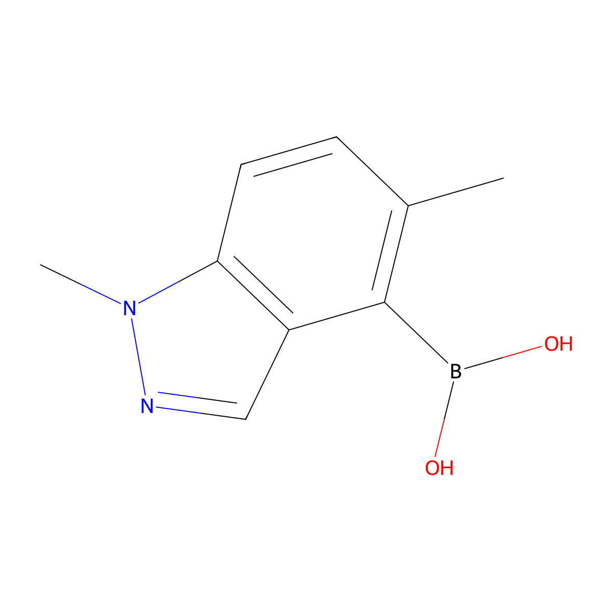 (1,5-Dimethyl-1H-indazol-4-yl)boronic acid molecular structure, CAS 1262512-81-1