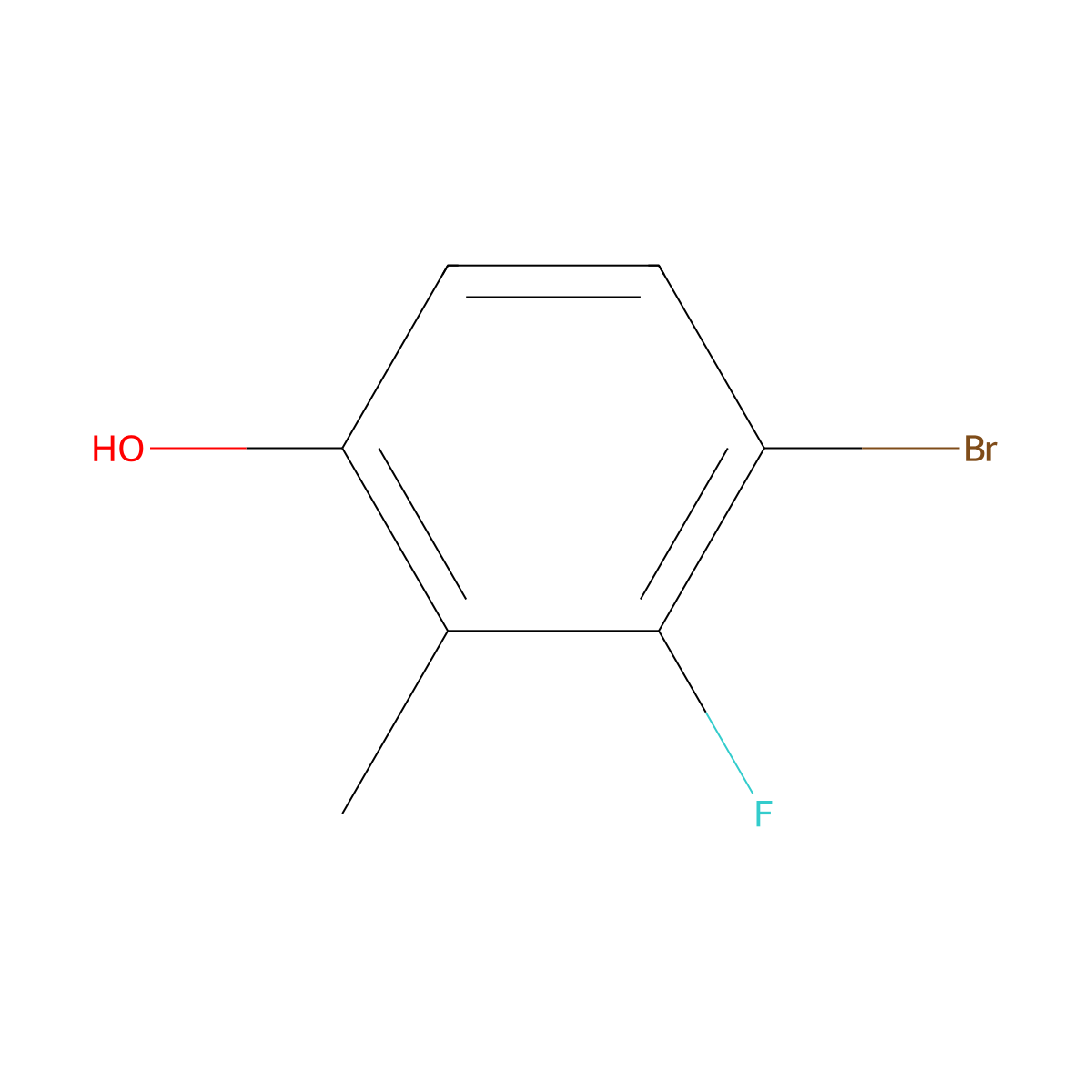 4-Bromo-3-fluoro-2-methylphenol molecular structure, CAS 1262516-23-3