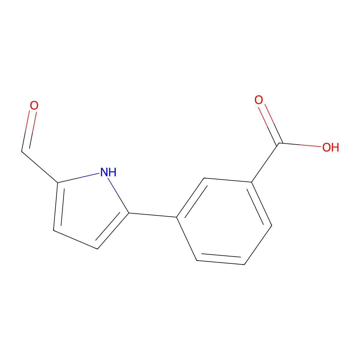 3-(5-formyl-1H-pyrrol-2-yl)benzoic acid molecular structure, CAS 1262519-06-1
