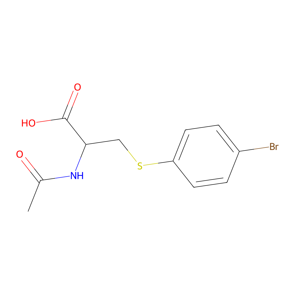 2-(ACETYLAMINO)-3-[(4-BROMOPHENYL)SULFANYL]PROPANOIc acid molecular structure, CAS 126253-78-9