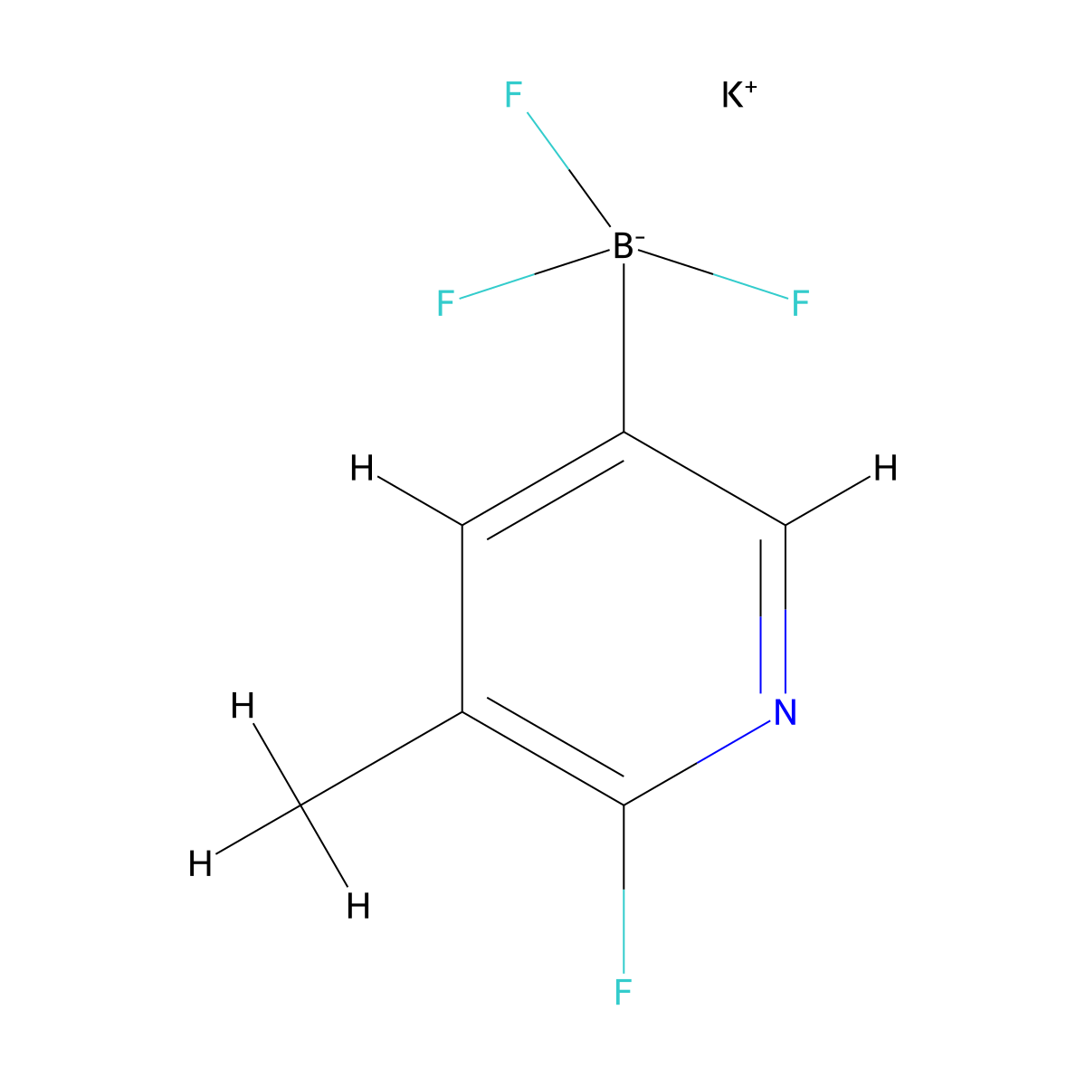 Potassium trifluoro(6-fluoro-5-methylpyridin-3-yl)borate molecular structure, CAS 1262538-12-4