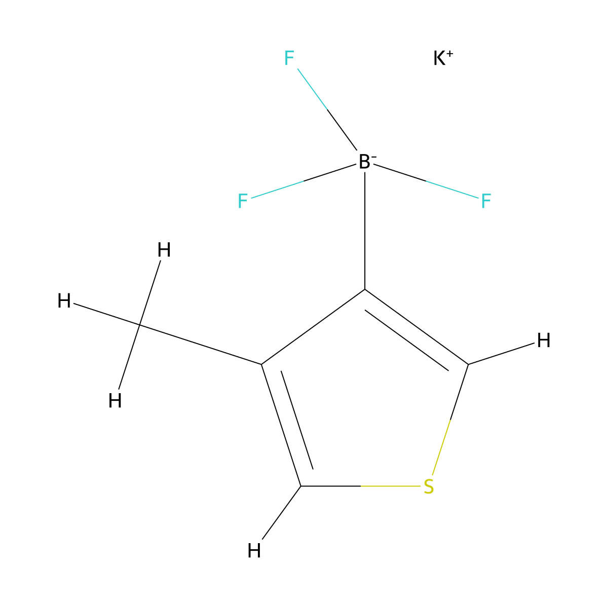Potassium trifluoro(4-methylthiophen-3-yl)boranuide molecular structure, CAS 1262538-14-6