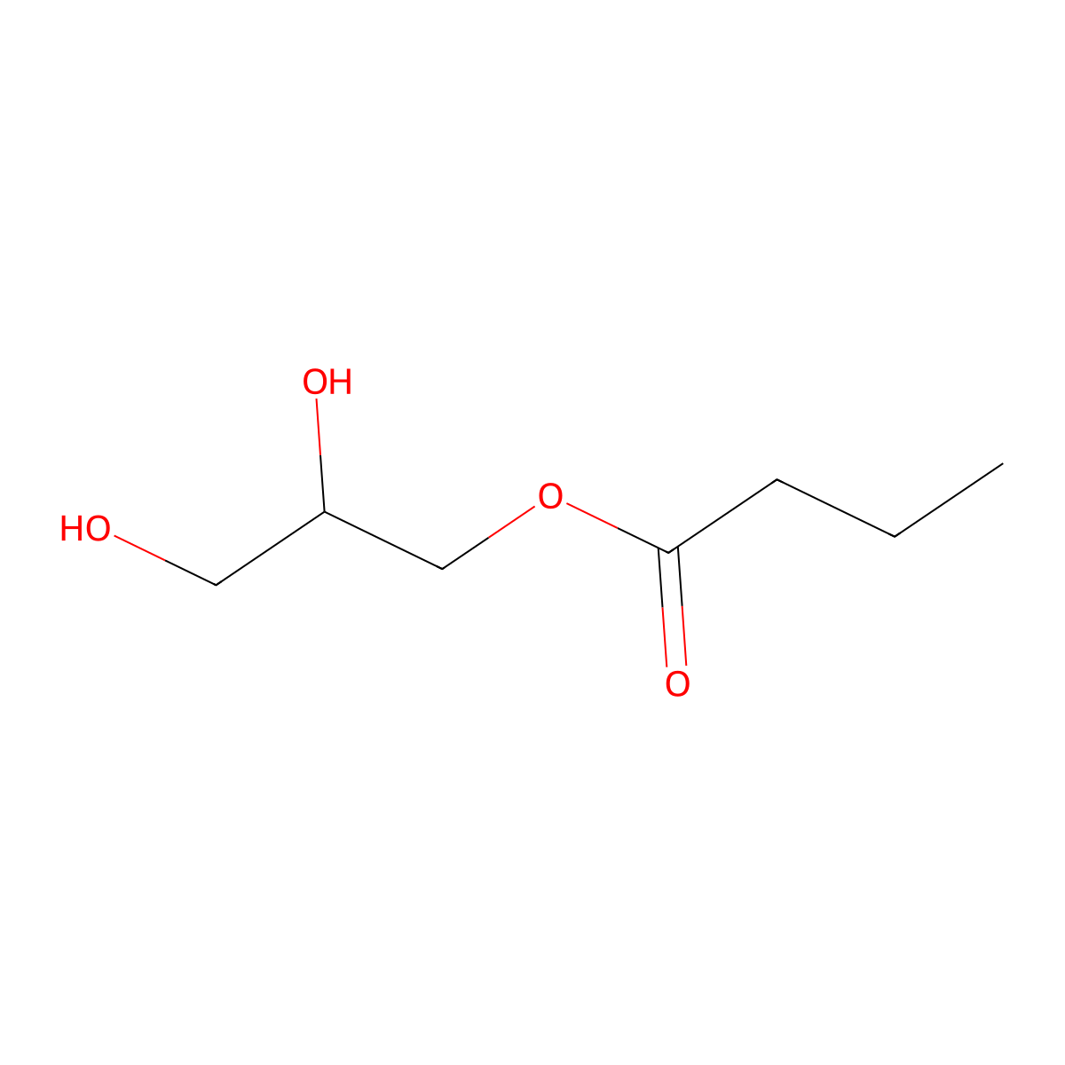 Butanoic acid, (2S)-2,3-dihydroxypropyl ester molecular structure, CAS 126254-87-3