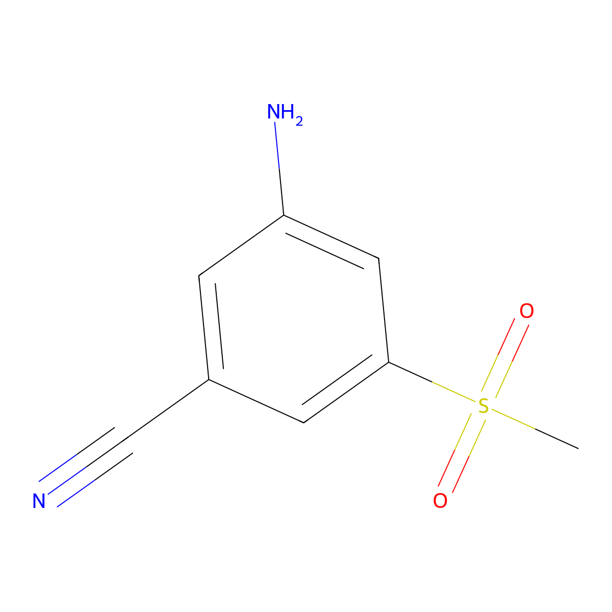 3-Amino-5-methanesulfonylbenzonitrile molecular structure, CAS 1262544-23-9
