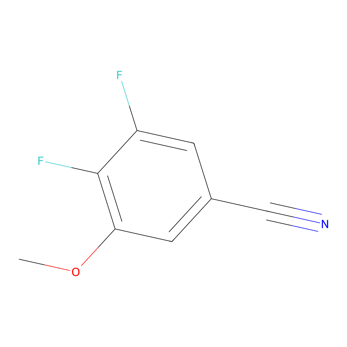 3,4-Difluoro-5-methoxybenzonitrile molecular structure, CAS 1262552-14-6