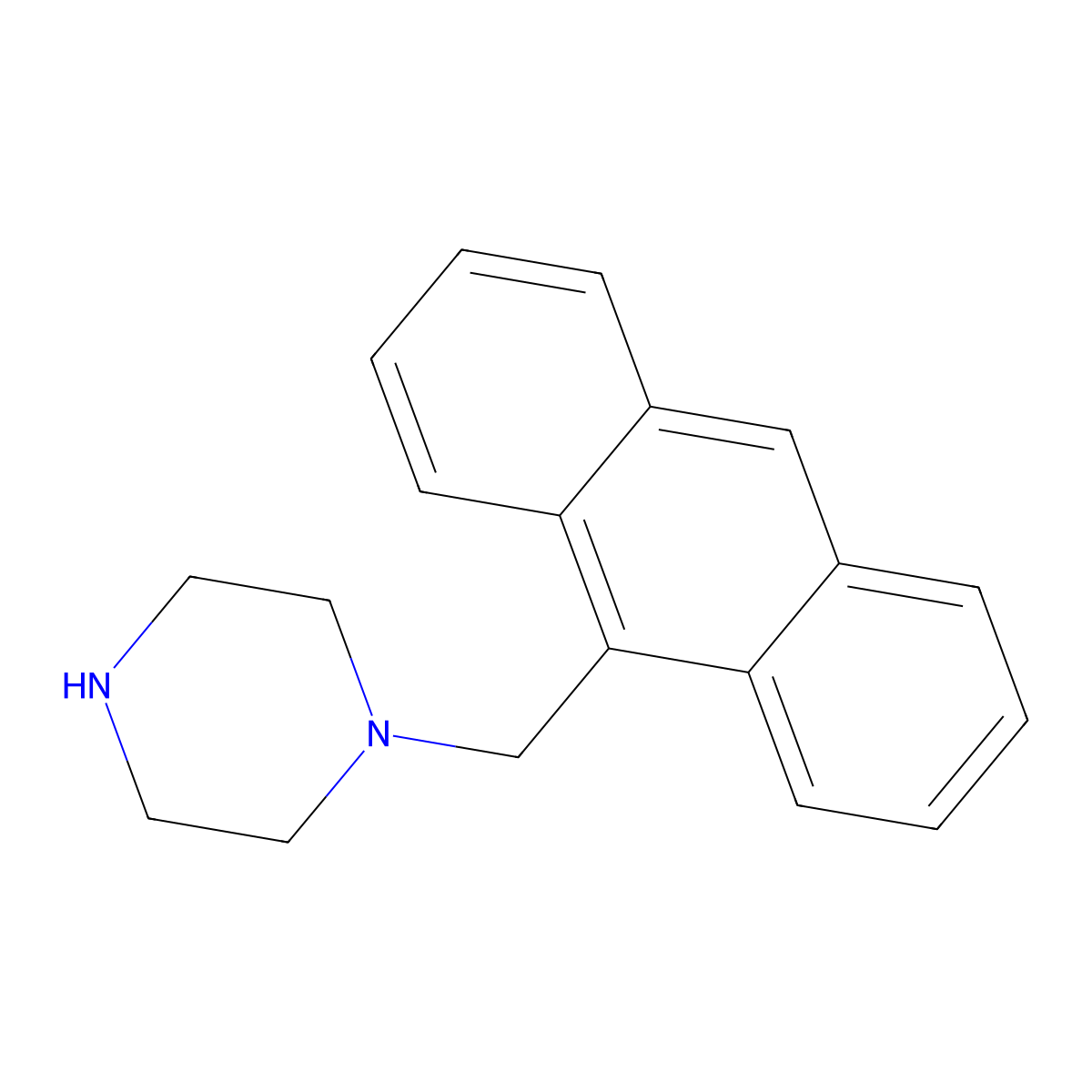 1-(Anthracen-9-ylmethyl)piperazine molecular structure, CAS 126257-22-5