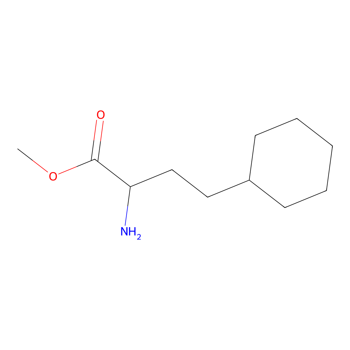Methyl 2-amino-4-cyclohexyl-butanoate molecular structure, CAS 1262584-88-2