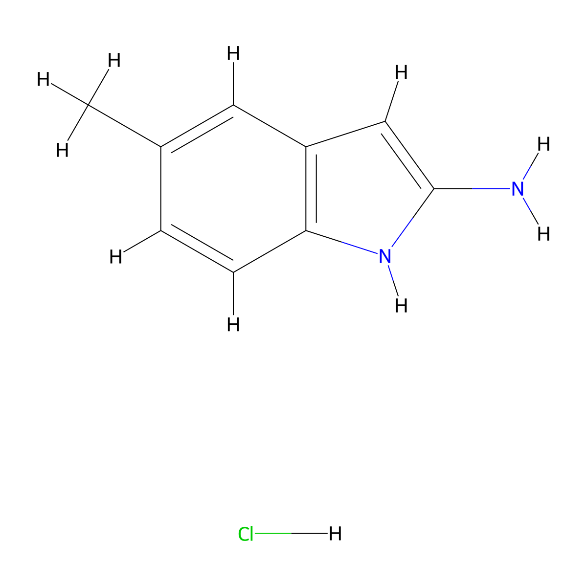 5-methyl-1H-indol-2-amine hydrochloride molecular structure, CAS 1262587-79-0