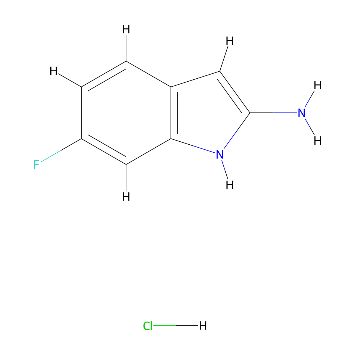 2-Amino-6-fluoroindole hydrochloride molecular structure, CAS 1262587-80-3