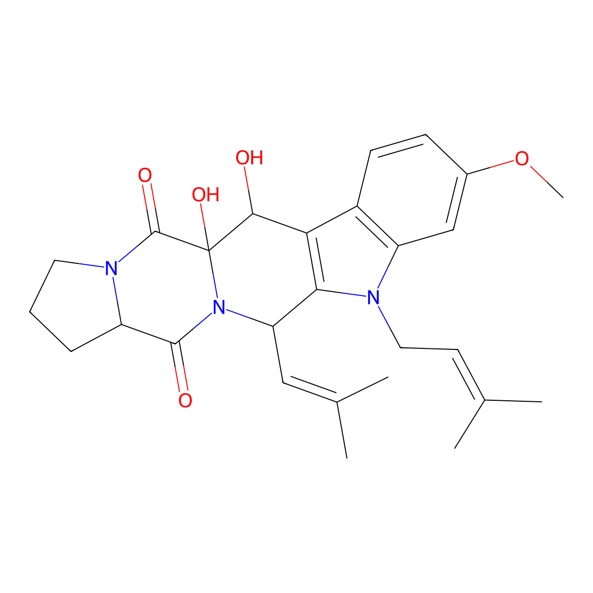 Fumitremorgin B molecular structure, CAS 12626-17-4