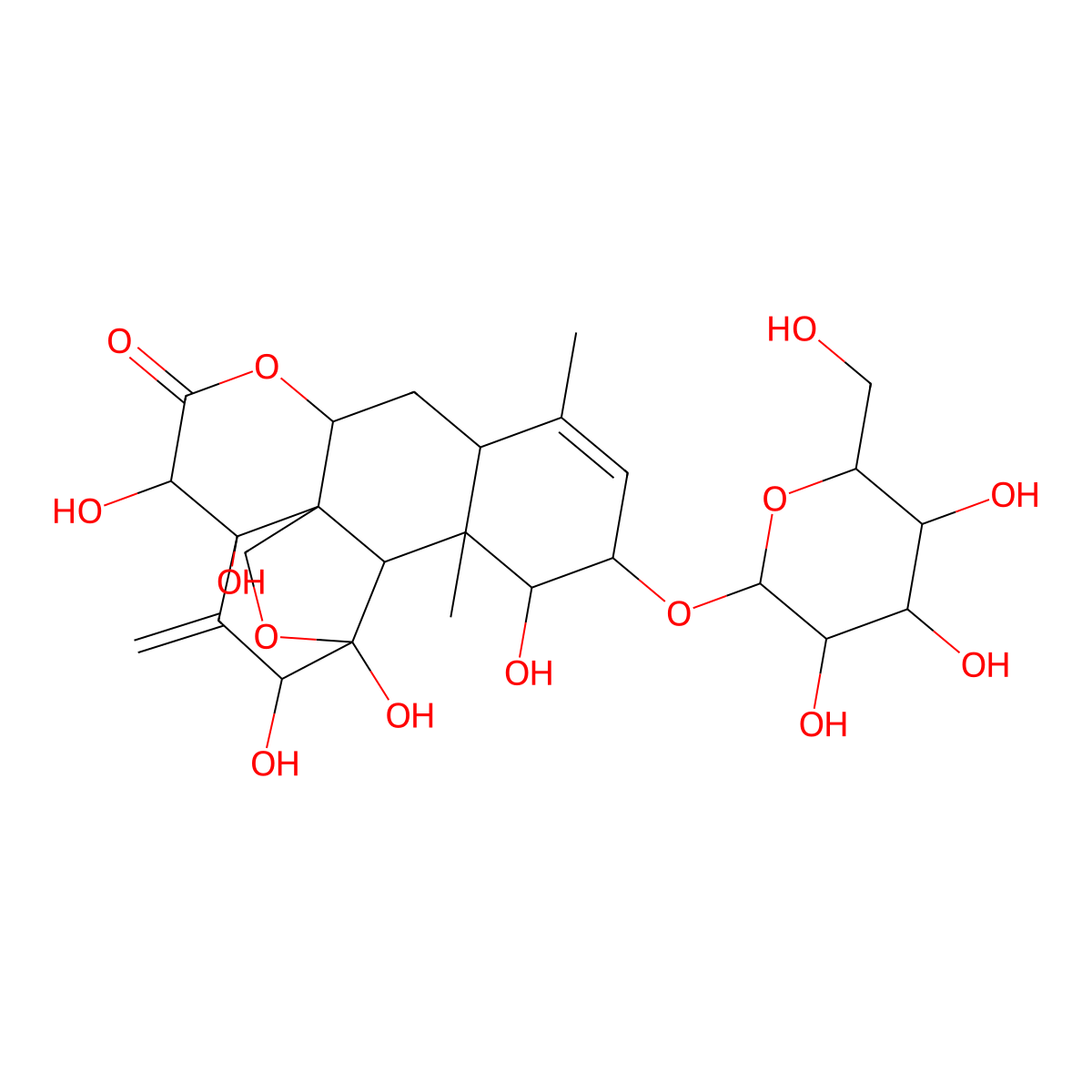 Eurycomanol 2-O-|A-D-glucopyranoside molecular structure, CAS 126260-97-7
