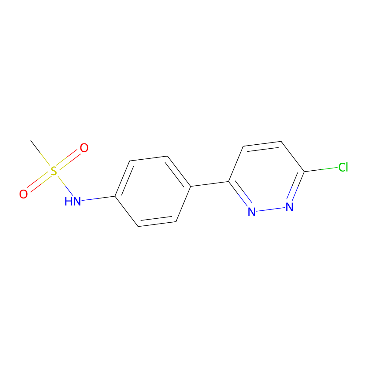 N-(4-(6-chloropyridazin-3-yl)phenyl)methanesulfonamide molecular structure, CAS 1262619-30-6