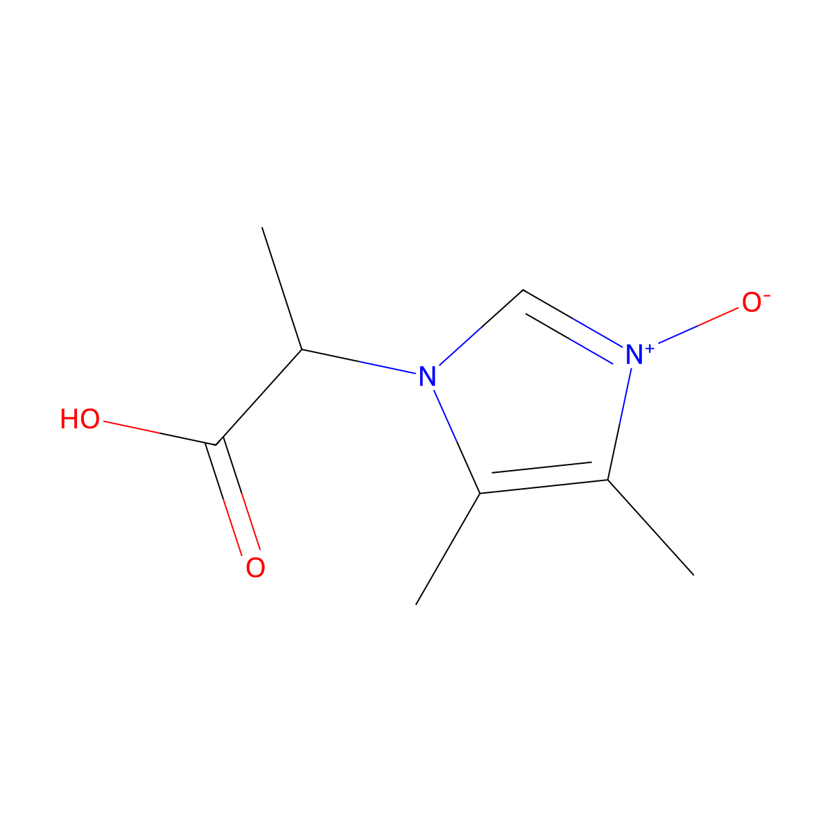 1-(1-carboxyethyl)-4,5-dimethyl-1H-imidazole 3-oxide molecular structure, CAS 126262-91-7