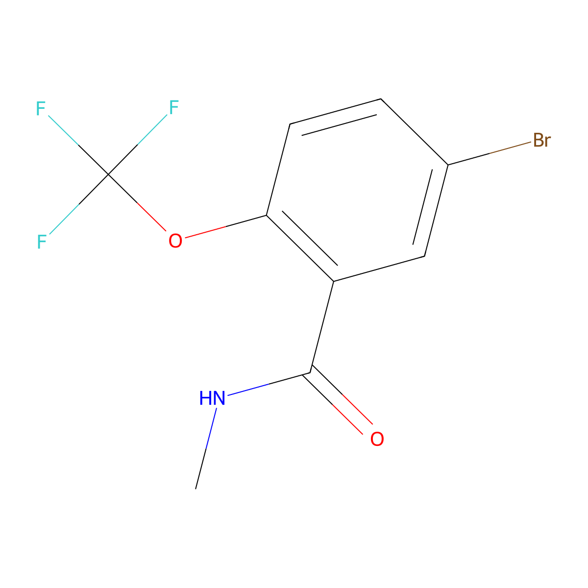 5-bromo-N-methyl-2-(trifluoromethoxy)benzamide molecular structure, CAS 1262620-39-2
