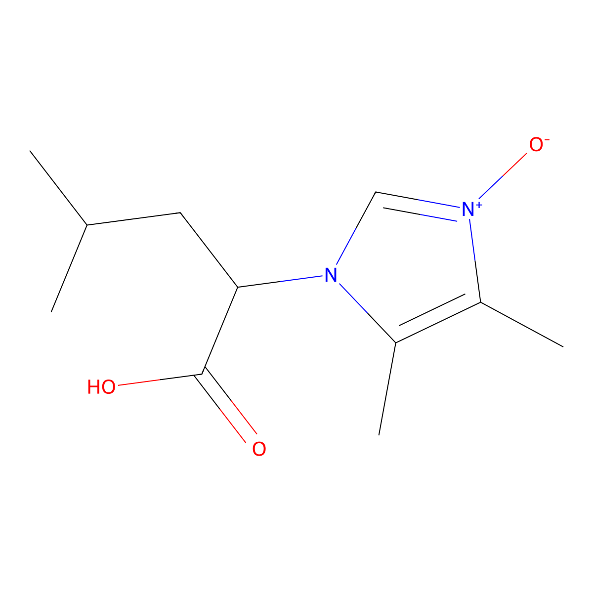 1-(1-carboxy-3-methylbutyl)-4,5-dimethyl-1H-imidazole 3-oxide molecular structure, CAS 126263-09-0