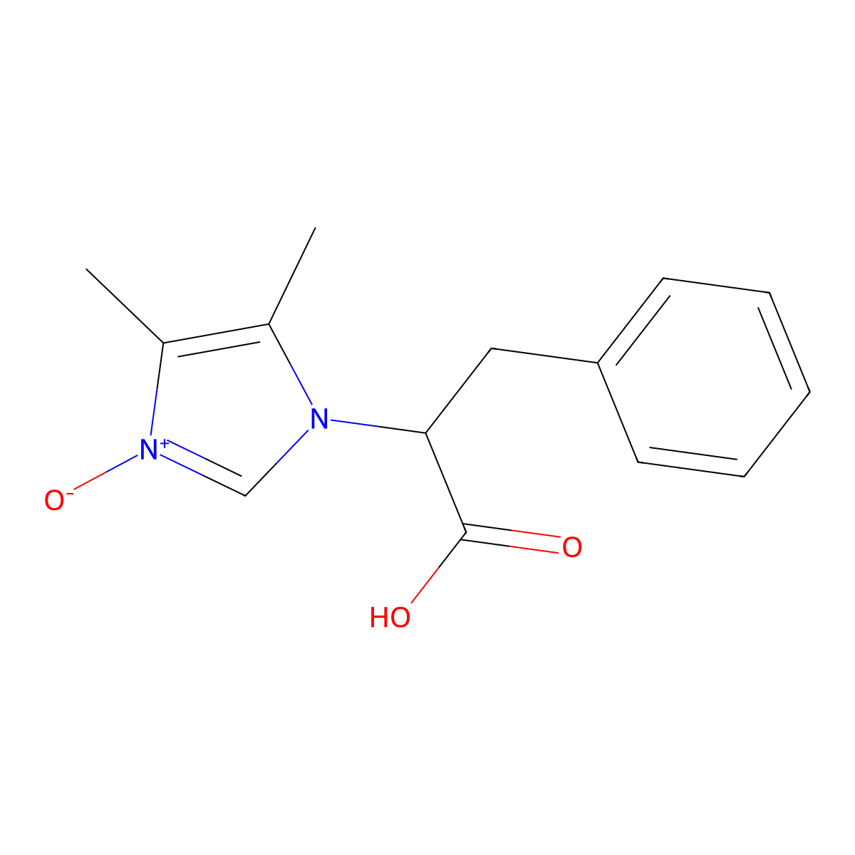 1-(1-carboxy-2-phenylethyl)-4,5-dimethyl-1H-imidazole 3-oxide molecular structure, CAS 126263-21-6