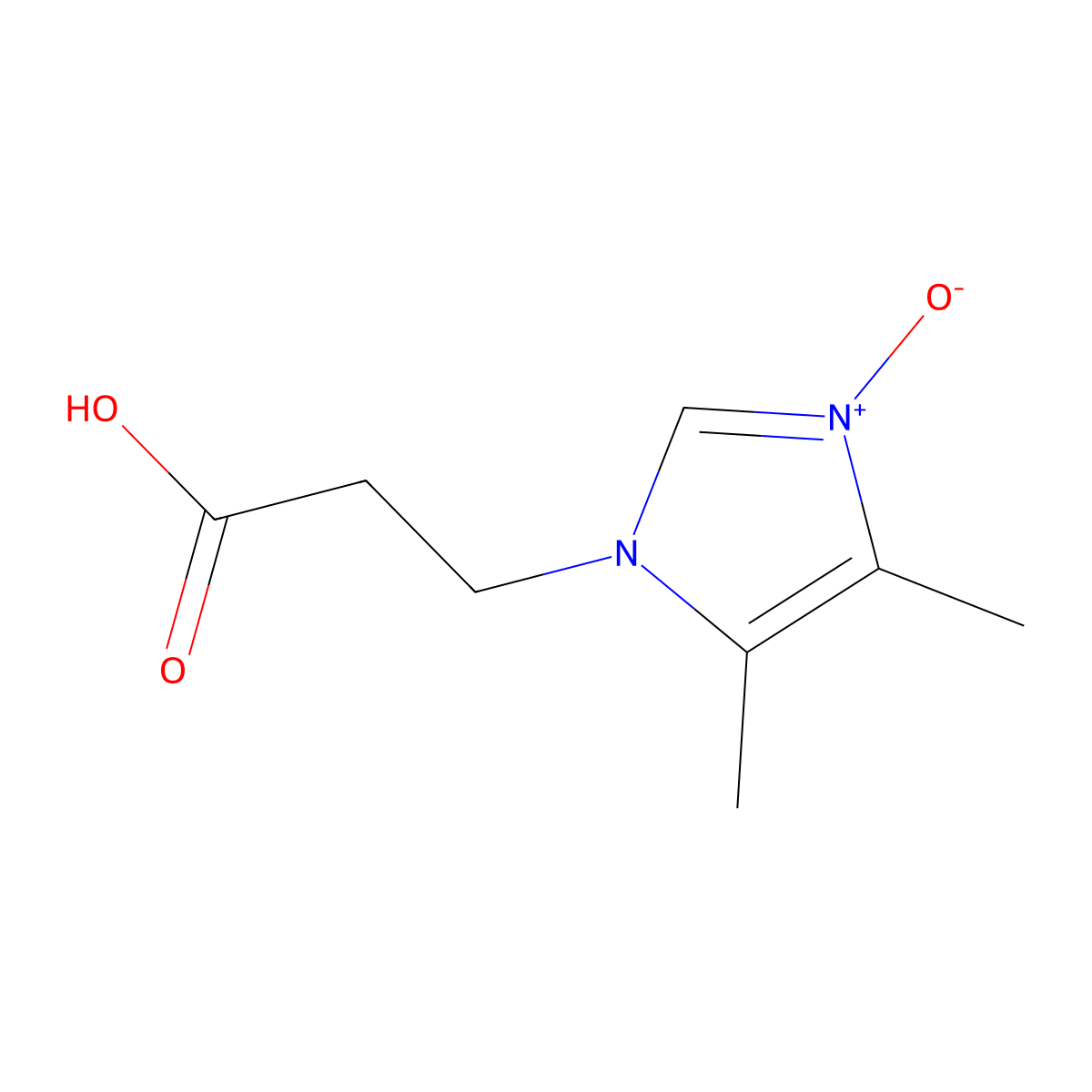 1-(2-carboxyethyl)-4,5-dimethyl-1H-imidazol-3-ium-3-olate molecular structure, CAS 126263-61-4