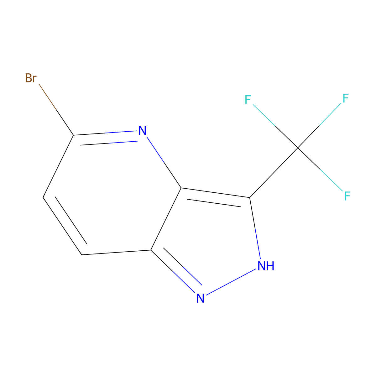 5-Bromo-3-(trifluoromethyl)-1H-pyrazolo[4,3-b]pyridine molecular structure, CAS 1262639-31-5