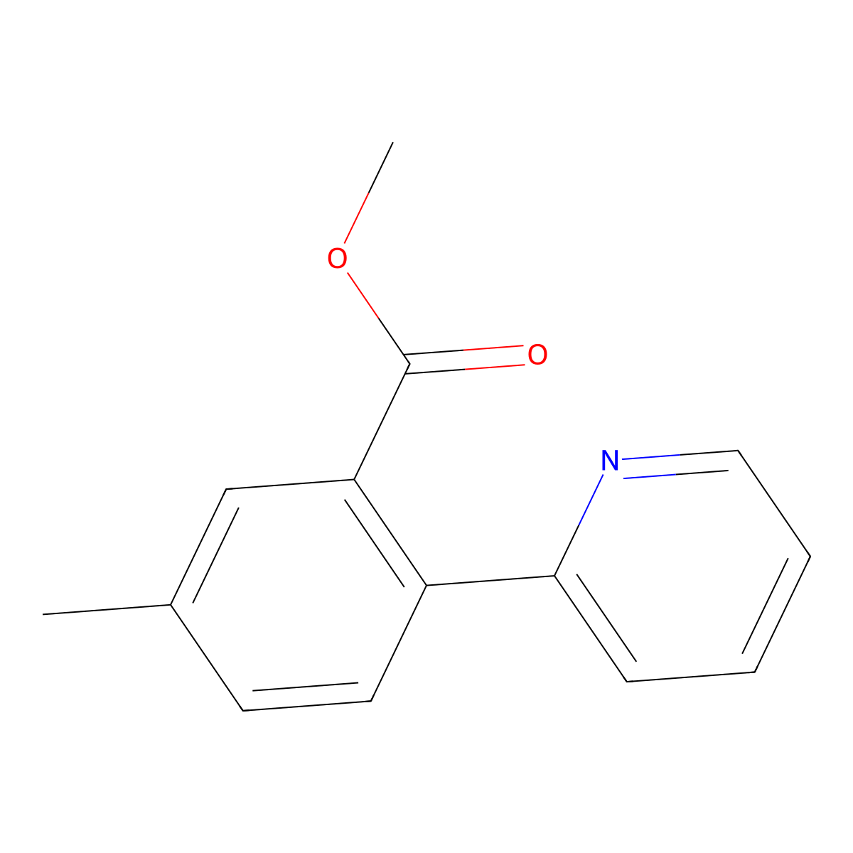 Methyl 5-methyl-2-(pyridin-2-yl)benzoate molecular structure, CAS 1262659-62-0