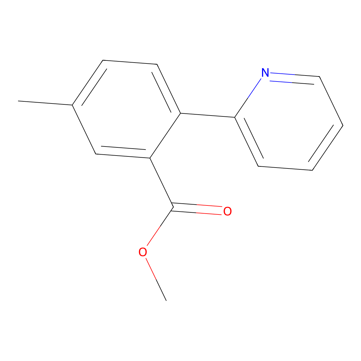 Methyl 5-methyl-2-(pyridin-2-yl)benzoate molecular structure, CAS 1262659-62-0