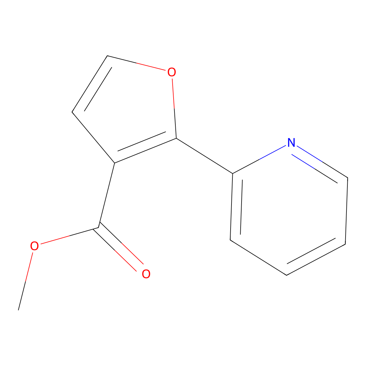 Methyl 2-(pyridin-2-yl)furan-3-carboxylate molecular structure, CAS 1262659-67-5