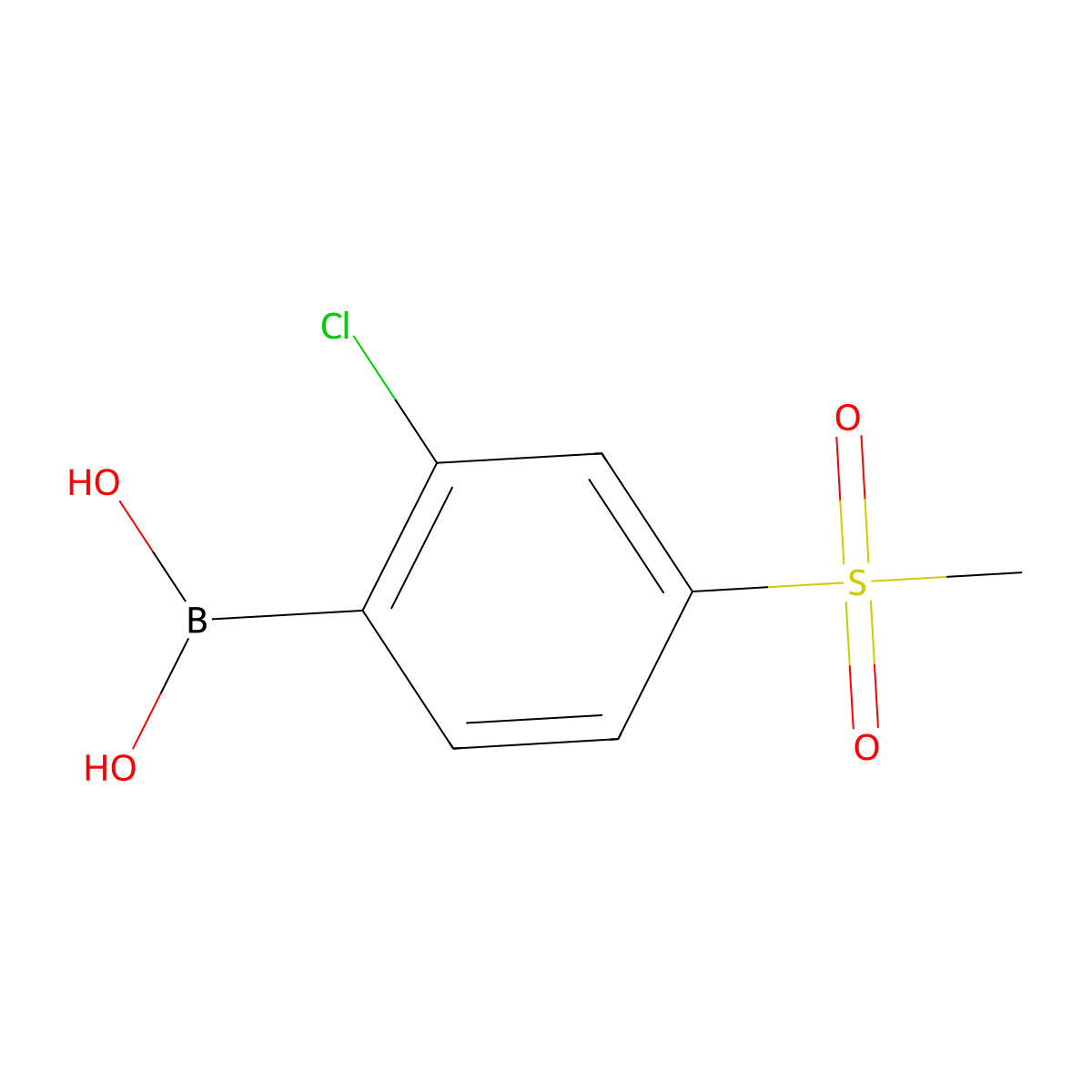 (2-Chloro-4-methanesulfonylphenyl)boronic acid molecular structure, CAS 1262662-38-3