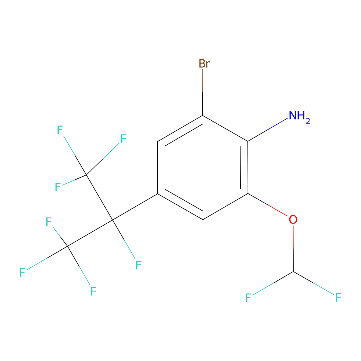 2-Bromo-6-(difluoromethoxy)-4-(1,1,1,2,3,3,3-heptafluoropropan-2-yl)aniline molecular structure, CAS 1262665-49-5