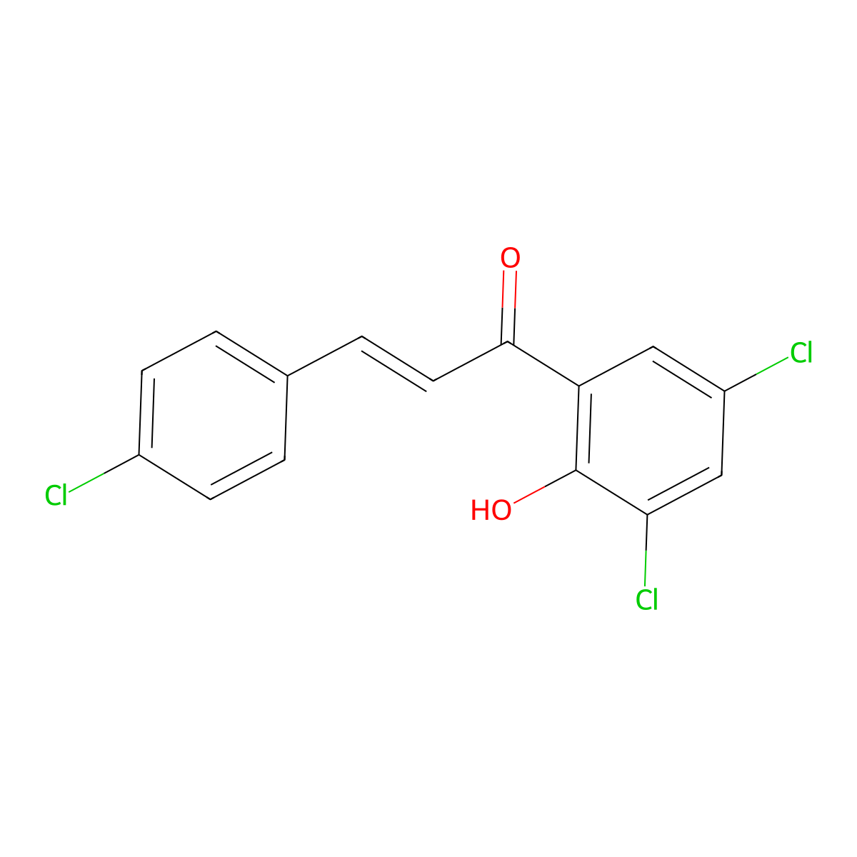 2'-Hydroxy-3',4,5'-trichlorochalcone molecular structure, CAS 126267-45-6