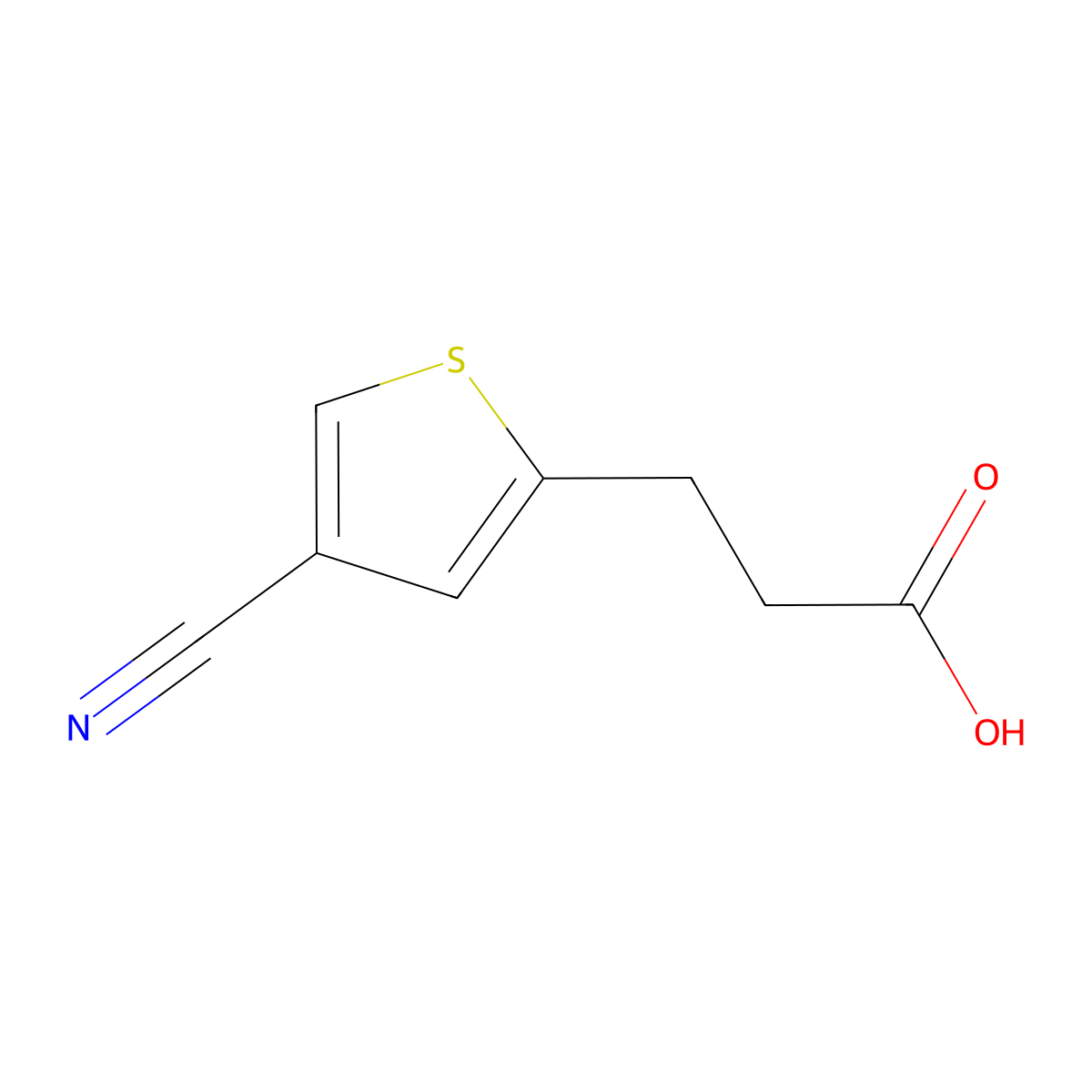 3-(4-Cyanothiophen-2-yl)propanoic acid molecular structure, CAS 126268-70-0