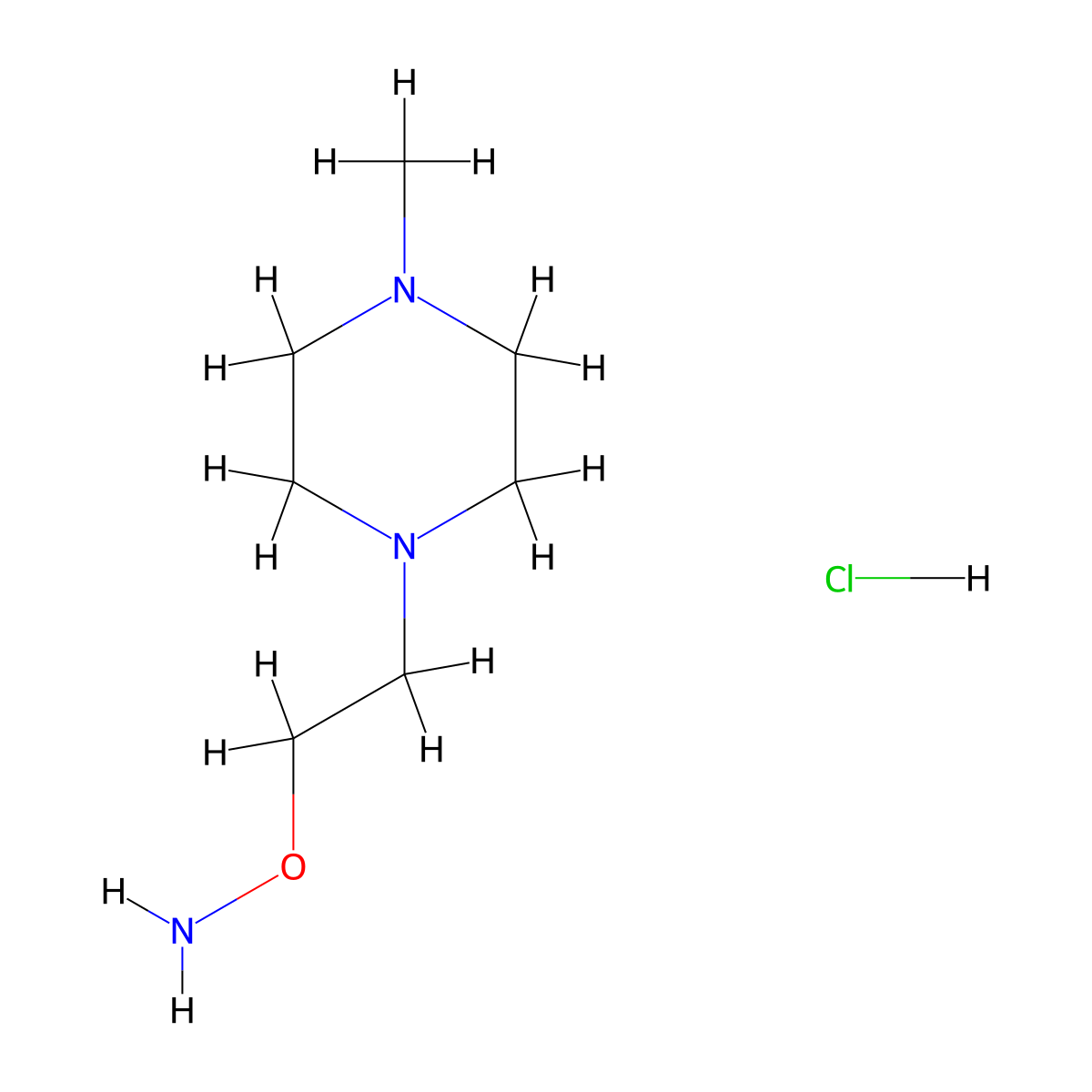 O-(2-(4-methylpiperazin-1-yl)ethyl)hydroxylamine hydrochloride molecular structure, CAS 1262682-23-4