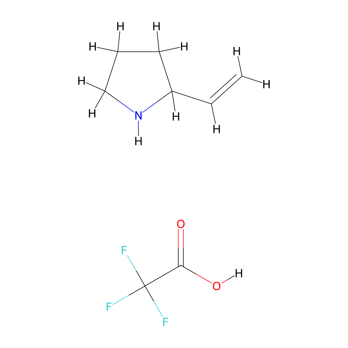 2-Ethenylpyrrolidine, trifluoroacetic acid molecular structure, CAS 1262682-47-2