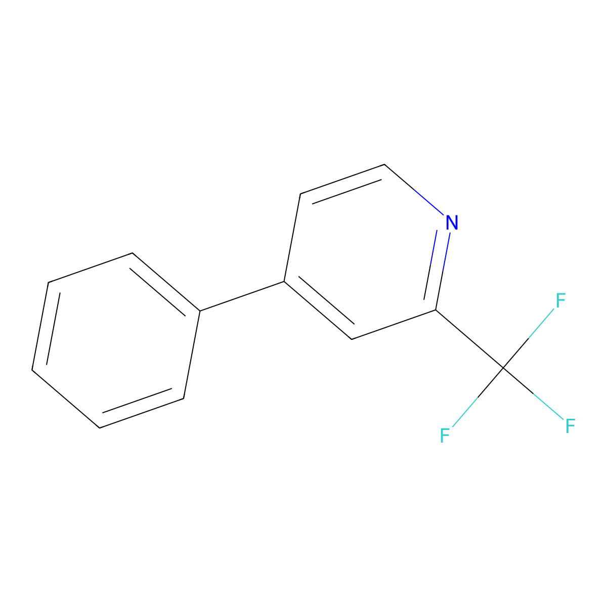 4-Phenyl-2-(trifluoromethyl)pyridine molecular structure, CAS 1262683-00-0