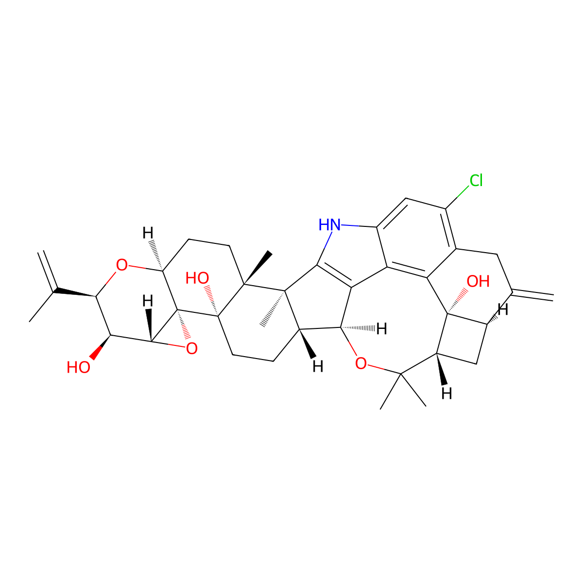 Penitrem A molecular structure, CAS 12627-35-9