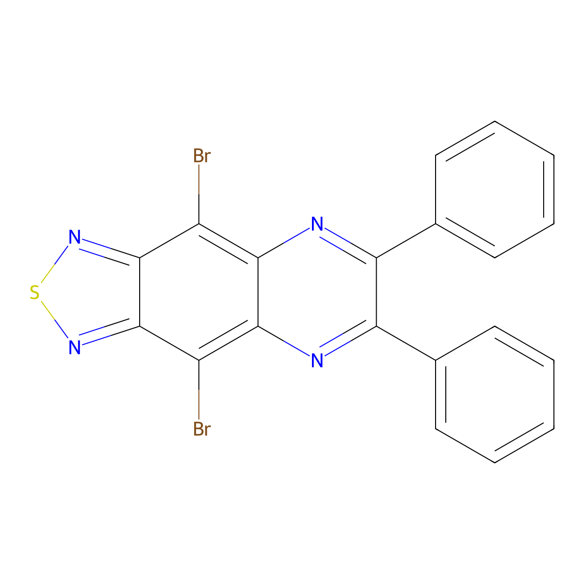 4,9-Dibromo-6,7-diphenyl-[1,2,5]thiadiazolo[3,4-g]quinoxaline molecular structure, CAS 1262727-09-2