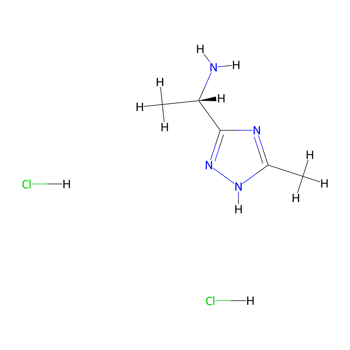 [(1S)-1-(5-methyl-4H-1,2,4-triazol-3-yl)ethyl]amine dihydrochloride molecular structure, CAS 1262751-42-7