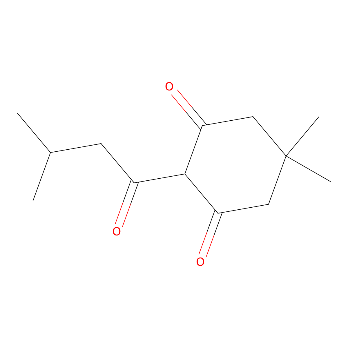 5,5-Dimethyl-2-(3-methylbutanoyl)cyclohexane-1,3-dione molecular structure, CAS 1262769-43-6