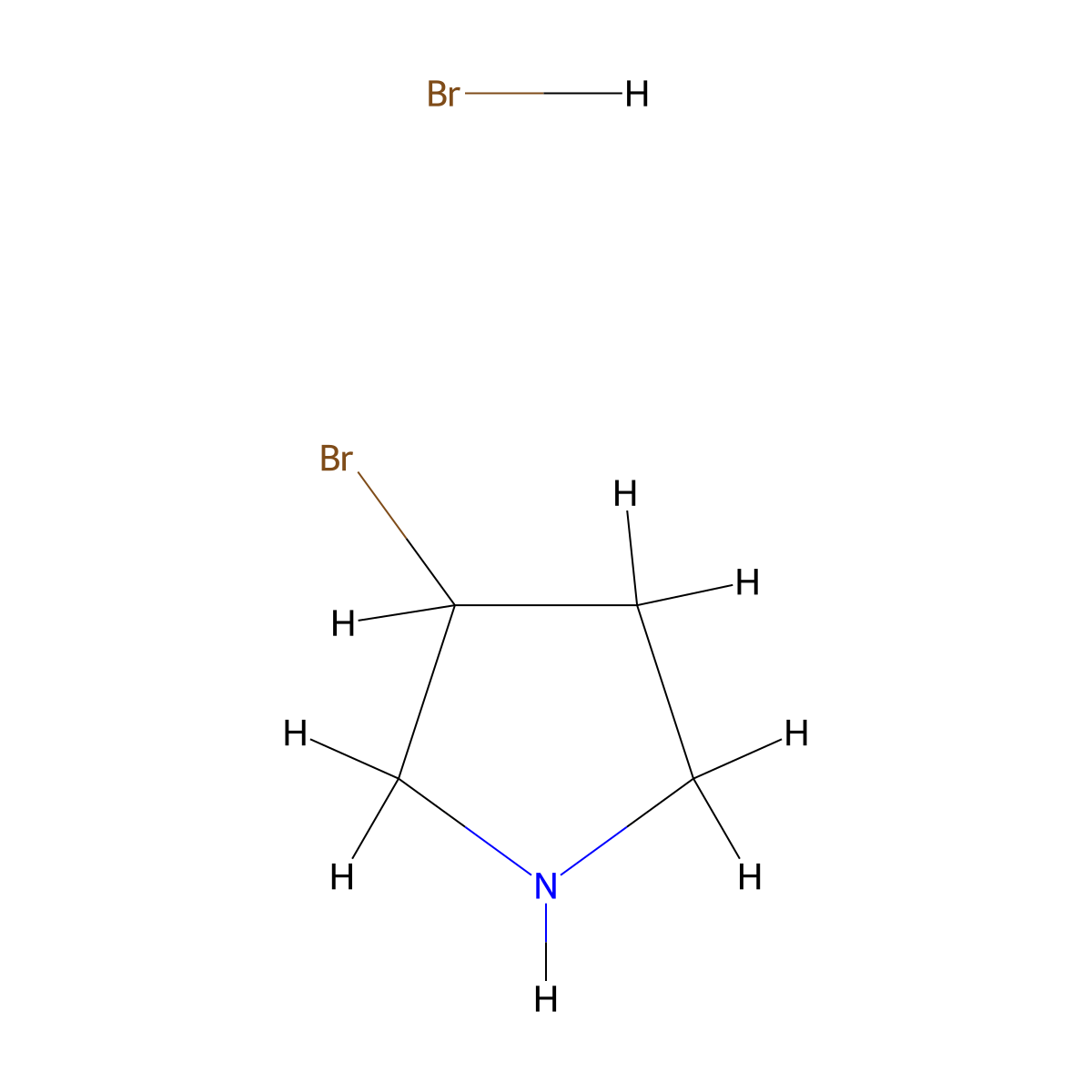3-Bromopyrrolidine--hydrogen bromide (1/1) molecular structure, CAS 1262769-75-4