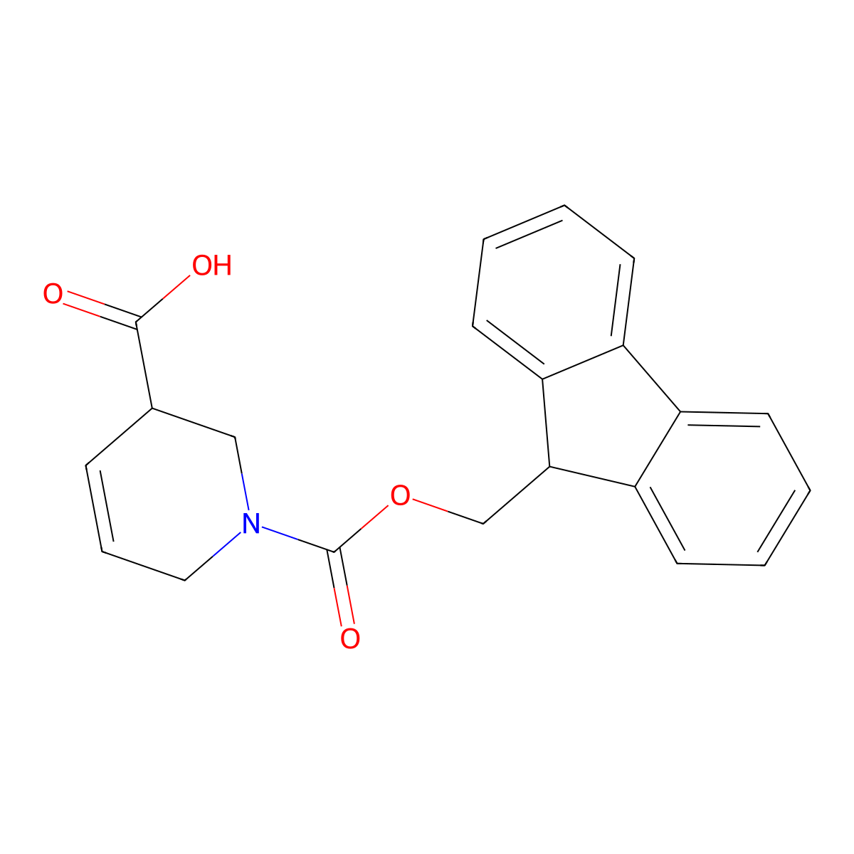 1-{[(9H-Fluoren-9-yl)methoxy]carbonyl}-1,2,3,6-tetrahydropyridine-3-carboxylic acid molecular structure, CAS 1262769-81-2