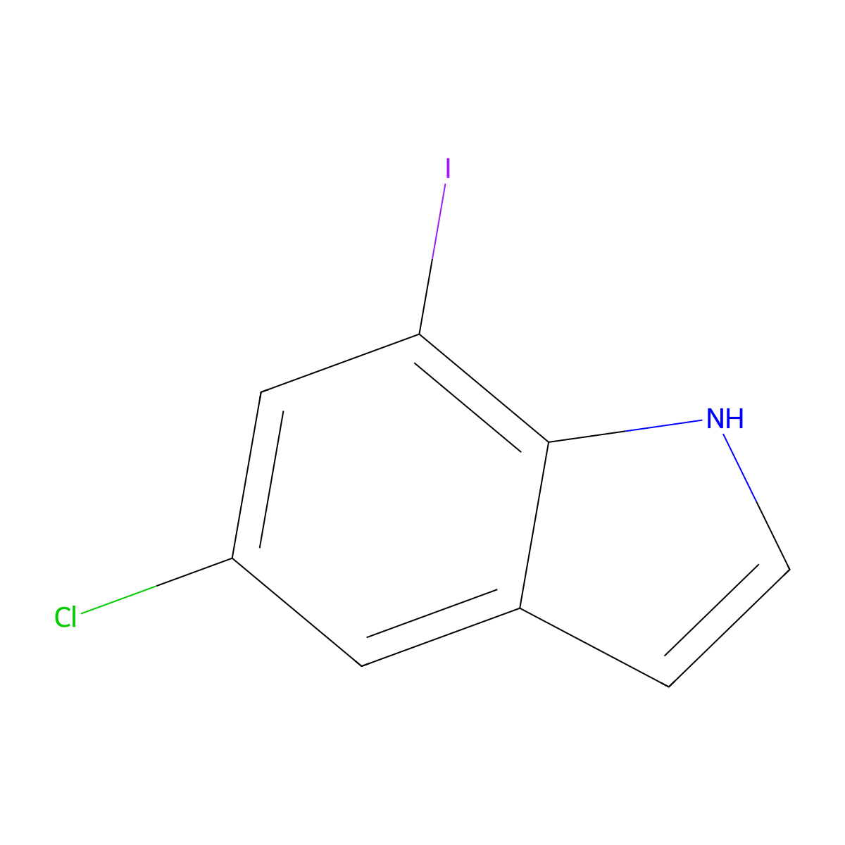 5-Chloro-7-iodo-1H-indole molecular structure, CAS 1262770-19-3